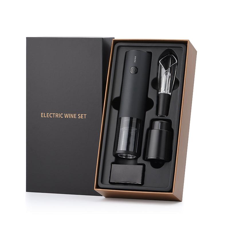 GS-KP4-372101B KLT Built-in Lithium Rechargeable Electric Corkscrews with Stopper Foil Cutter and Pourer Gift Set - KLT (ZHUHAI KELITONG ELECTRONIC CO., LTD.)